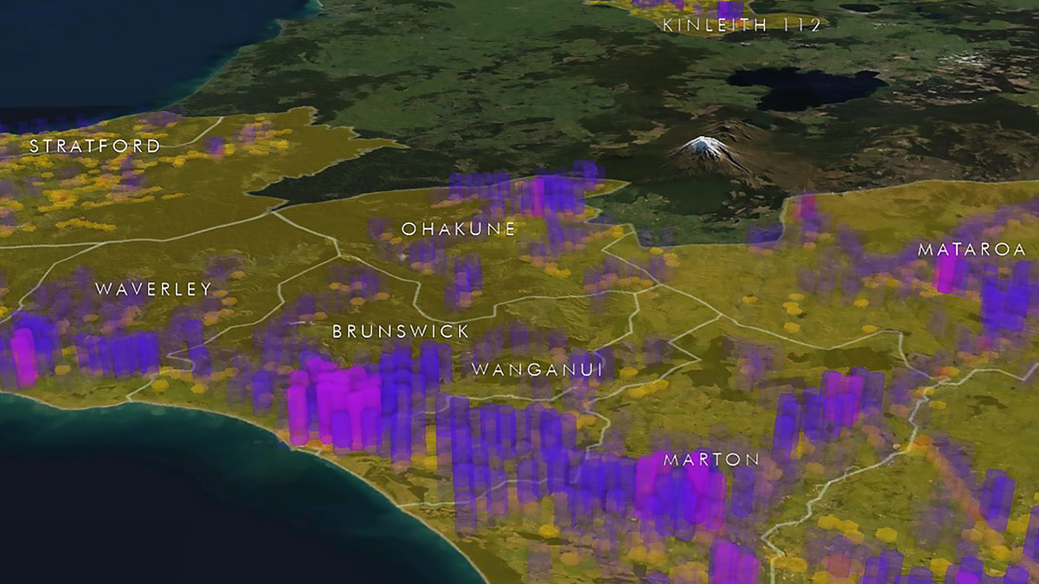 Karte mit Daten zur Stromversorgung in Neuseeland